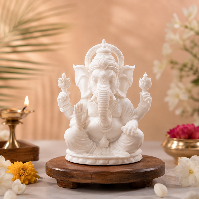 Lord Ganesha Idol | 3D Printed Ganpati Murti for Home & Mandir