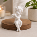 Adorable Kid Krishna Playing Flute Idol | 3D Printed Decorative Statue for Home, Desk & Car Dashboard