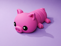 Piggy Buddy Keychain & Magnet – Cute Flexible Animal Charm