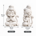 Cute Lord Hanuman Idol | 3D Printed Miniature for Home, Pooja & Car Dashboard