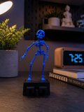 Dancing Aquarium Skeleton Decoration | Blue | Funny Moving Fish Tank Ornament | Flexible Poseable Aquarium Decor