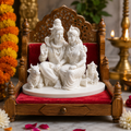Lord Shiva & Parvati Family Idol with Nandi & Ganesha | 3D Printed Decorative Showpiece