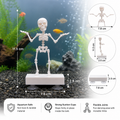 Dancing Aquarium Skeleton Decoration | Funny Moving Fish Tank Ornament | Flexible Poseable Aquarium Decor