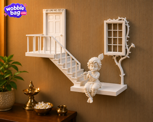 Little Krishna Playing Flute Wall Décor | 3D Printed Wall Hanging