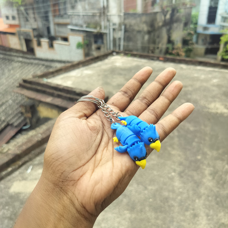 Parrot Buddy Keychain & Magnet – Cute Flexible Animal Charm