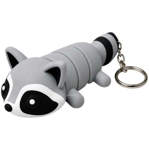 Flexi Raccoon Keychain & Magnet – Cute Articulated Animal Charm