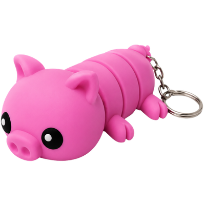 Piggy Buddy Keychain & Magnet – Cute Flexible Animal Charm